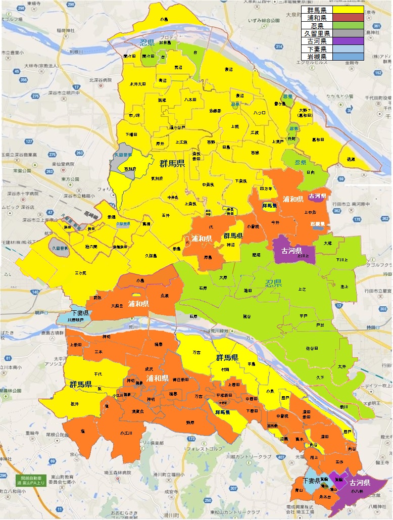 明治４年１０月熊谷市地図