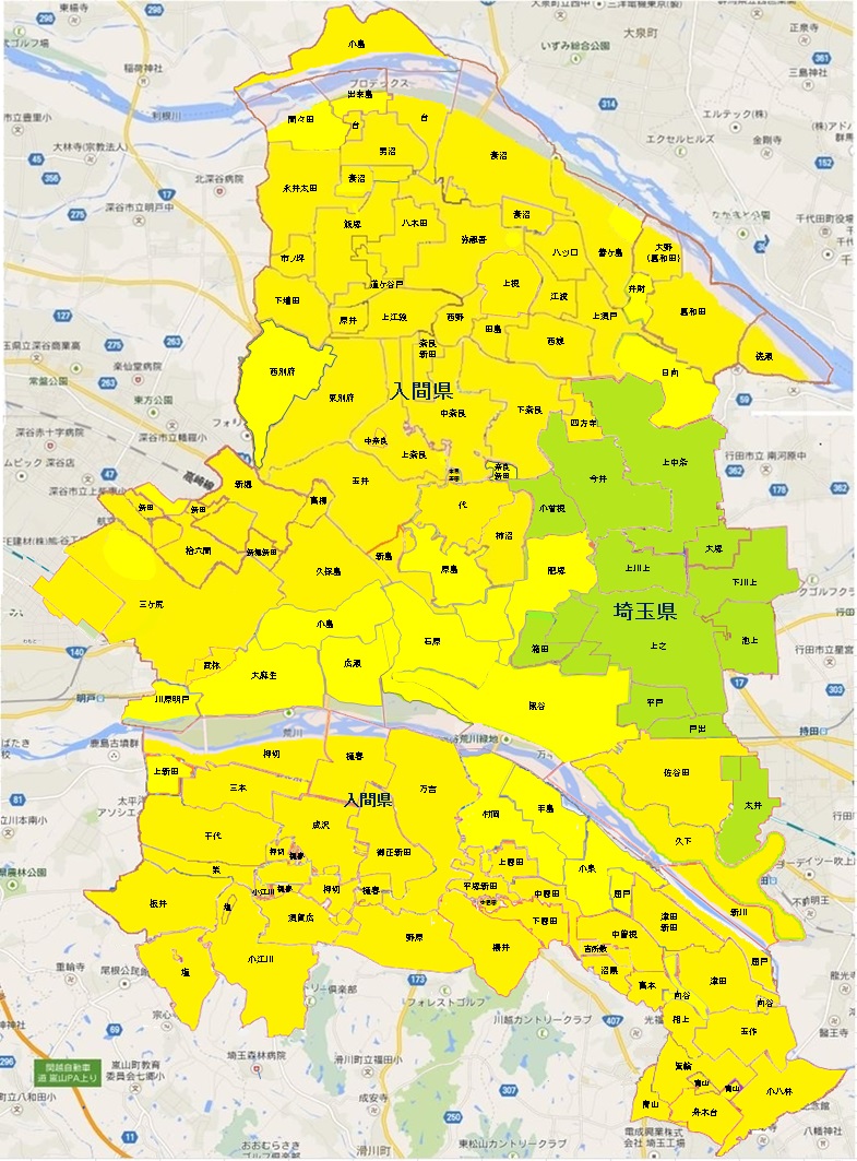明治４年１１月熊谷市地図